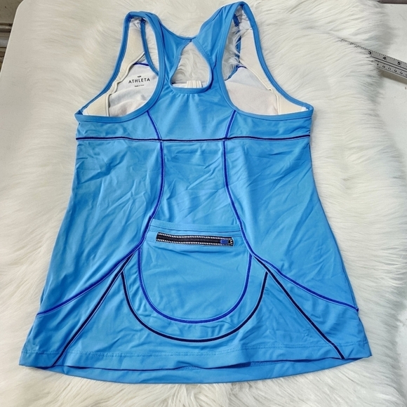 Athleta Blue Workout Running Yoga Tank Top Size Small - Picture 2 of 11
